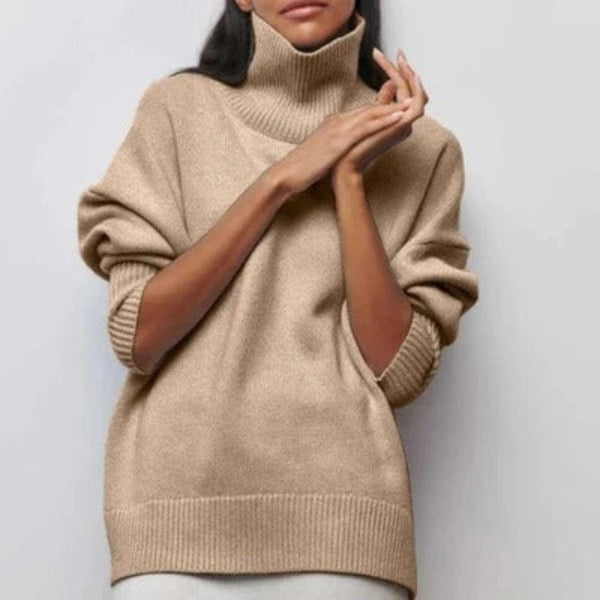 Stilla | Rullekravesweater med Ribkant og Komfortpasform