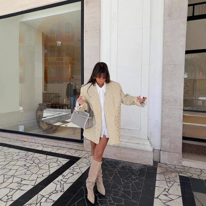 Stilla | Størrelse blazer med dekorationer statement krystaldetalje