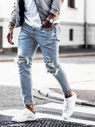 Stilla | Slim Fit Jeans Tætsiddende Pasform Drejede Detaljer Fuldstændig Denim Afslappet
