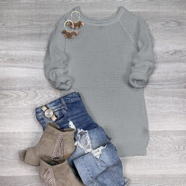 Stilla | Strikketrøje Overstørrelse Pasform Uld Rullekrave Sidesfusion Casual Stil