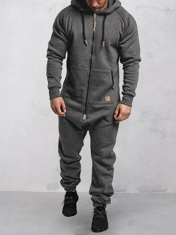Stilla | Jumpsuit Fleece Komfort Løs Pasform Hætte Fuld Lynlåslukning Lommer