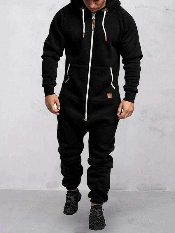 Stilla | Jumpsuit Fleece Komfort Løs Pasform Hætte Fuld Lynlåslukning Lommer