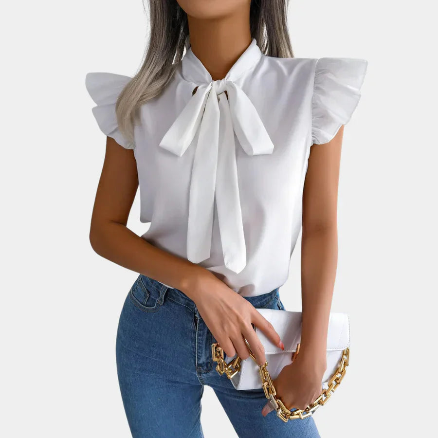 Stilla | Sommerbluse til kvinder Ingrid med bomuldsbåndkrave