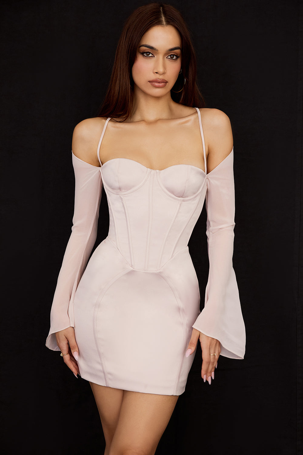 Stilla | Krystal Satin Korset Mini Kjole