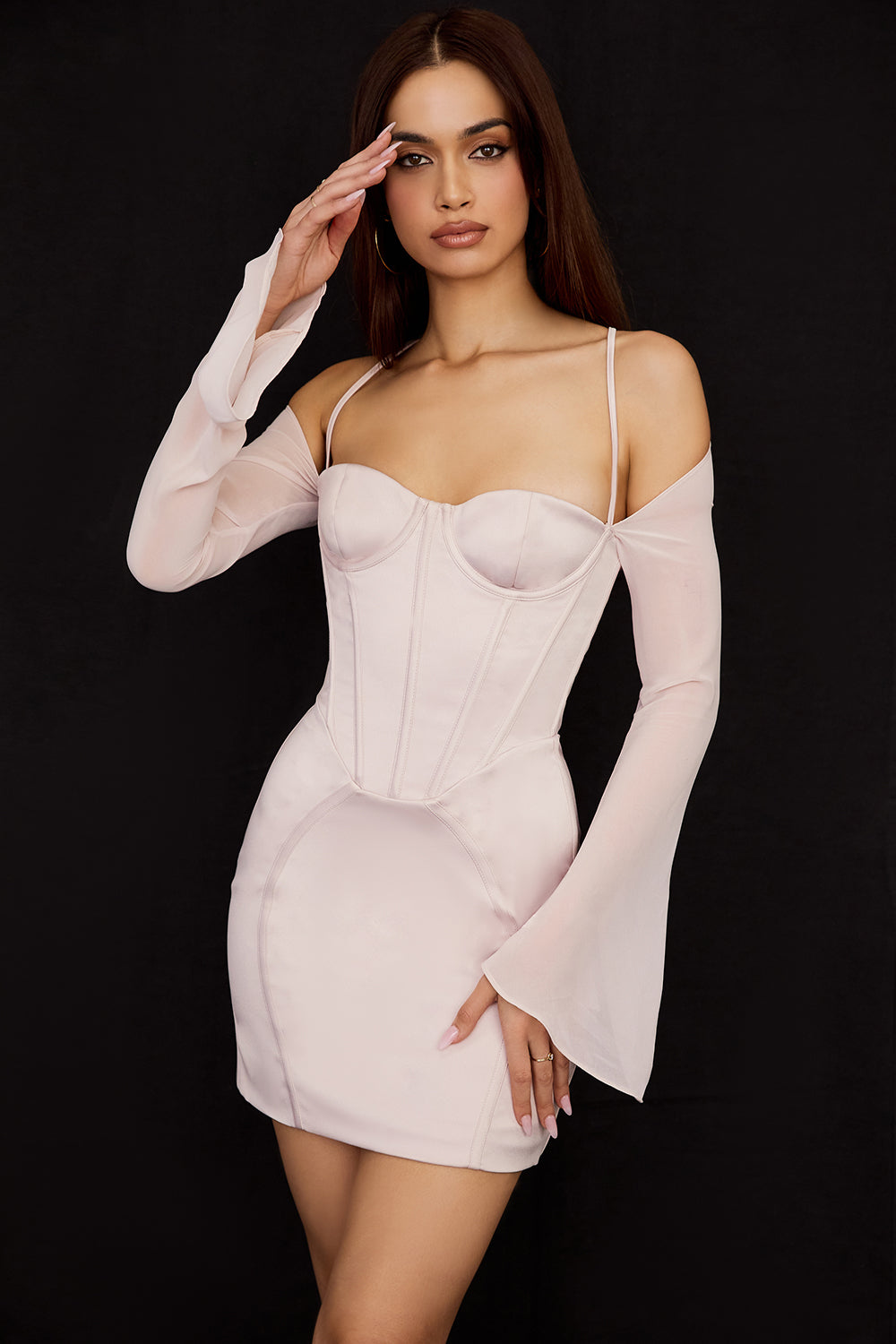 Stilla | Krystal Satin Korset Mini Kjole