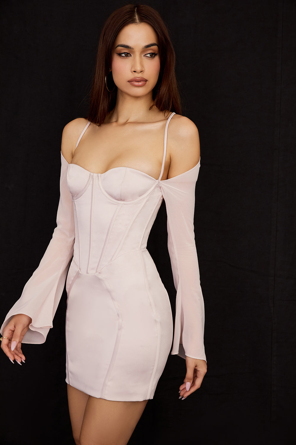 Stilla | Krystal Satin Korset Mini Kjole
