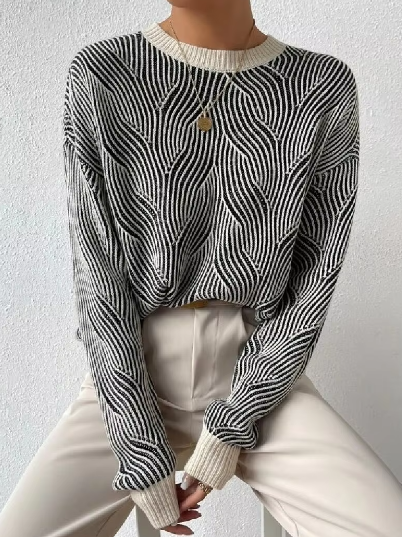 Stilla | Sweater Med Rund Halsudskæring Af Drejbar Strik