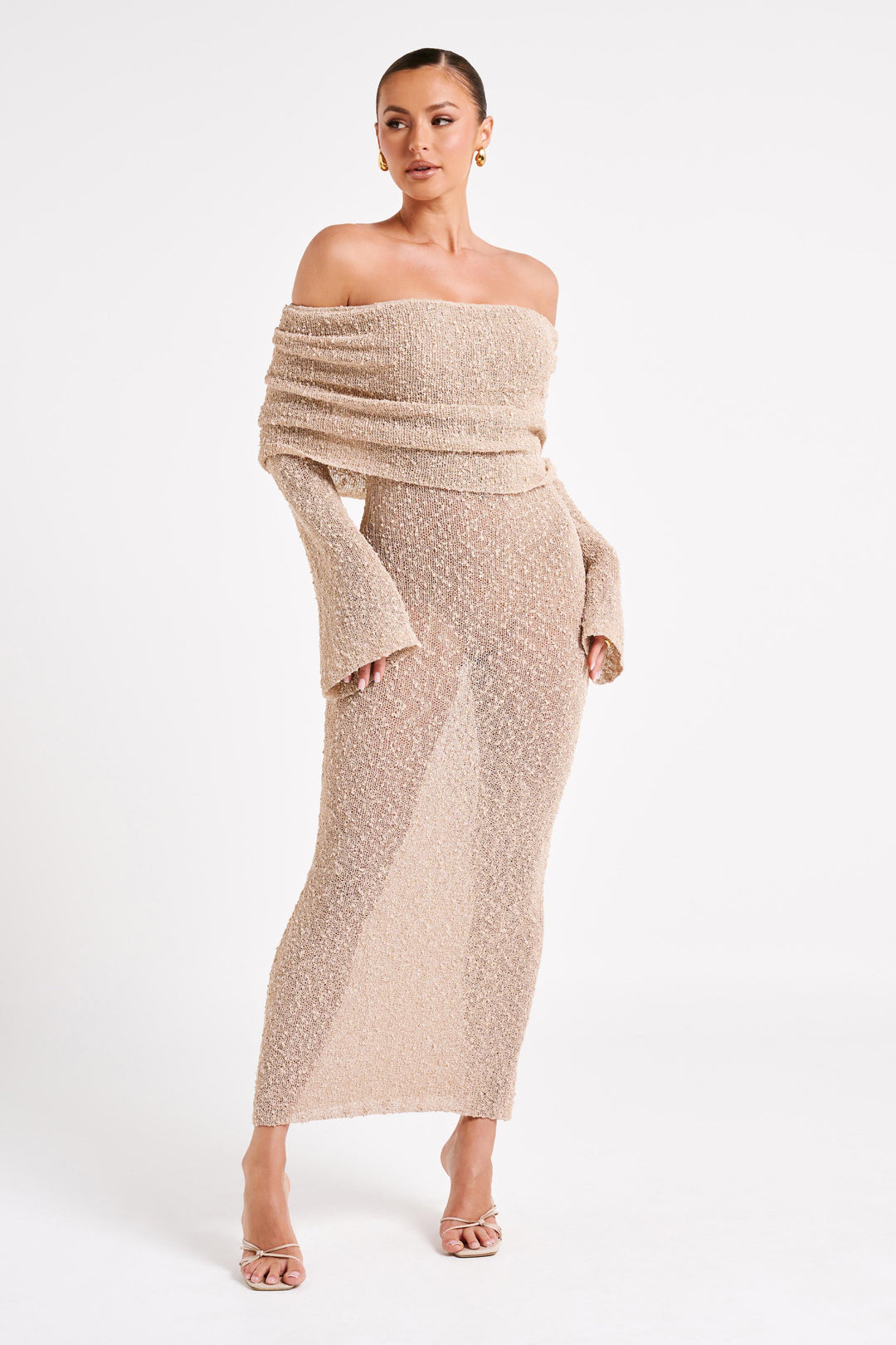 Stilla | Off Shoulder Strik Max Kjole