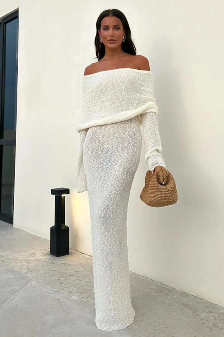 Stilla | Off Shoulder Strik Max Kjole