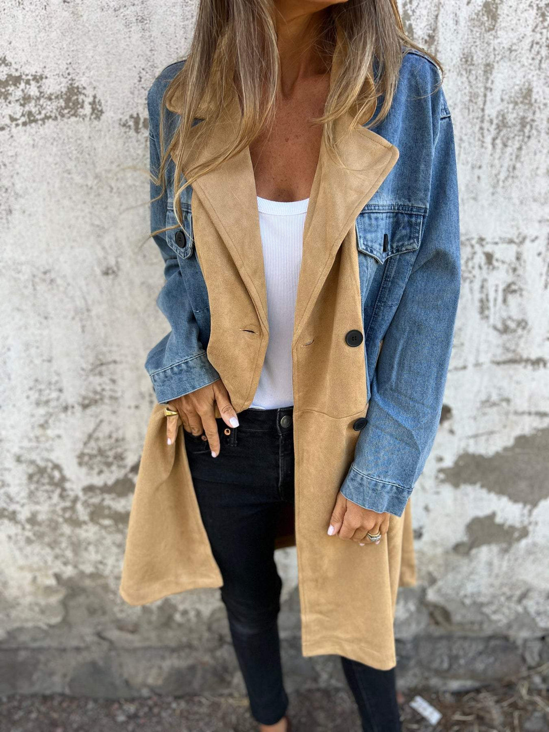 Stilla | Fritidsjeansjakke Med Kviltet Design