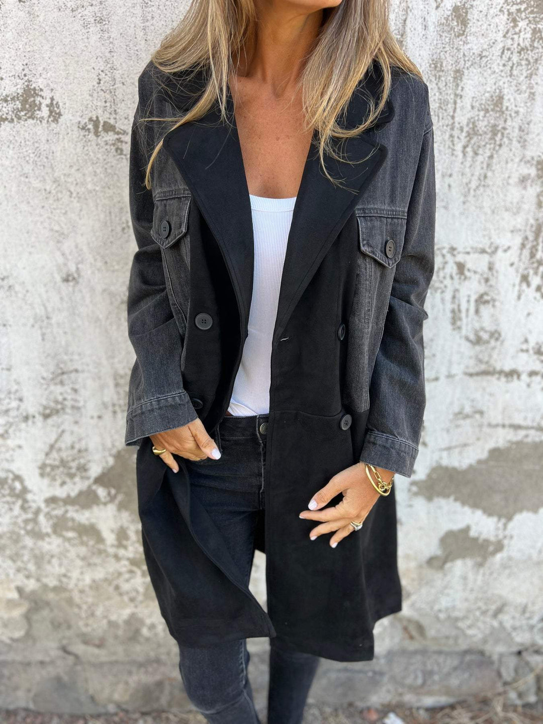 Stilla | Fritidsjeansjakke Med Kviltet Design