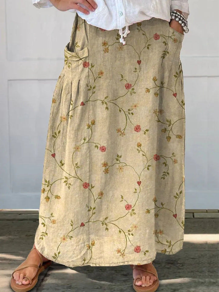 Stilla | Retro Damekjole Med Blomsterprint og Lommer