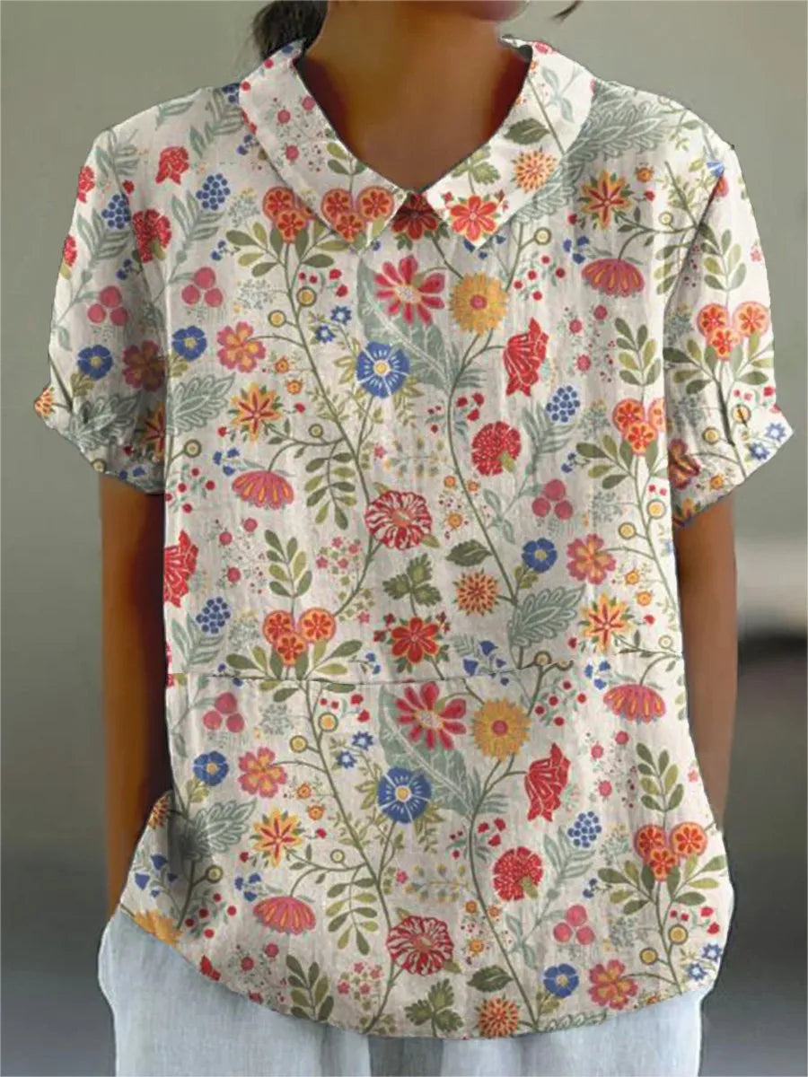 Stilla | Damebluse Med Blomster Mønster