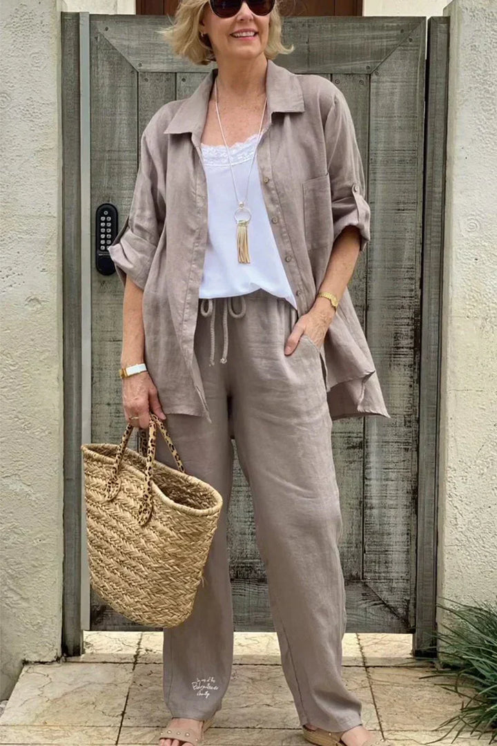 Stilla | Sommer Linned Sæt Med Bluse