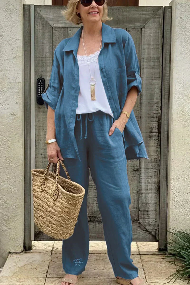 Stilla | Sommer Linned Sæt Med Bluse