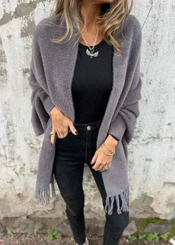 Stilla | Übergroßer Poncho-mantel Mit Quasten