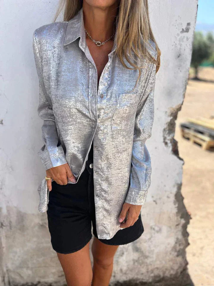 Stilla | Casual Suede Skjorte Med Fashionable Krave