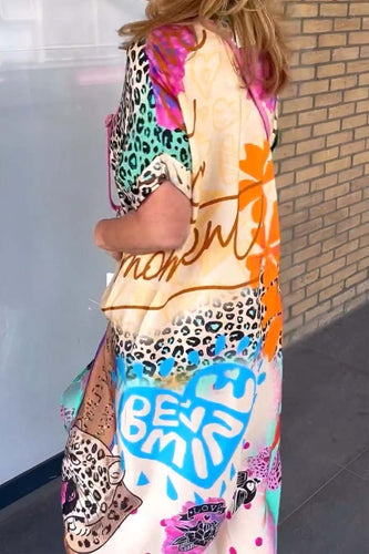 Stilla | Casual Kjole Med Leopardmønster Og Korte Ærmer