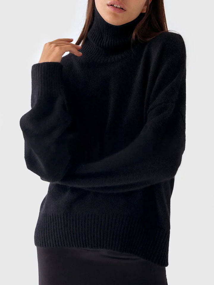 Stilla | Bredskåret Oversized Sweater Med Rullekrave