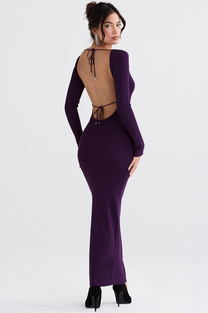 Stilla | Grape Ribstrikket Maxi Kjole