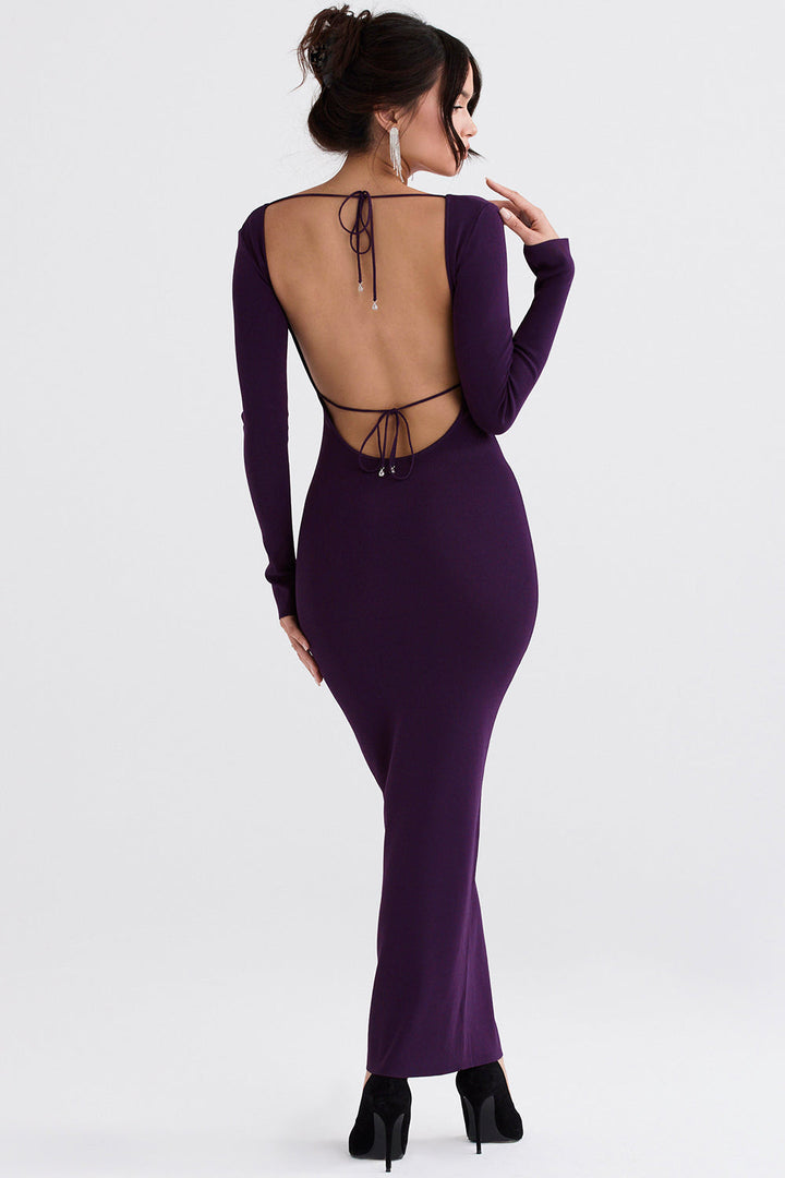 Stilla | Grape Ribstrikket Maxi Kjole