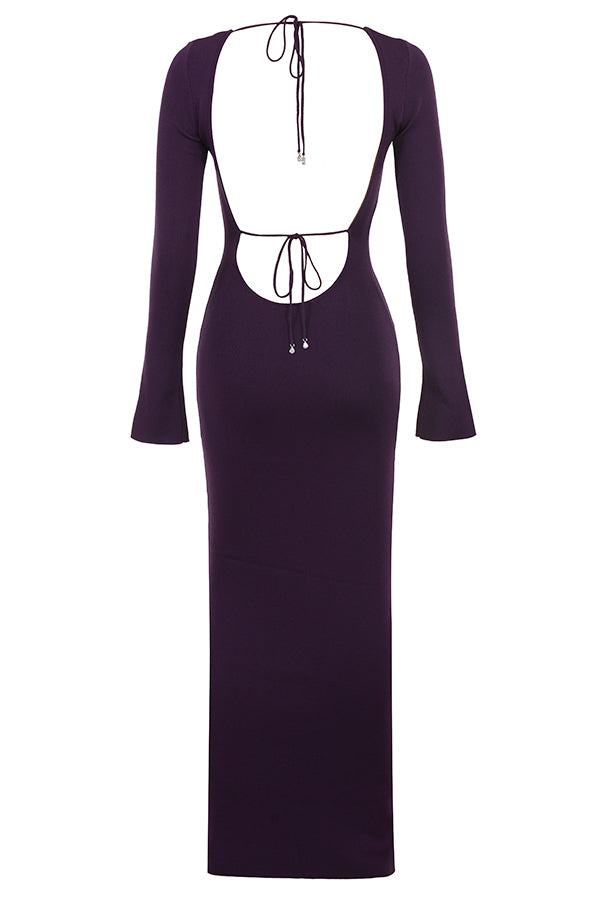Stilla | Grape Ribstrikket Maxi Kjole