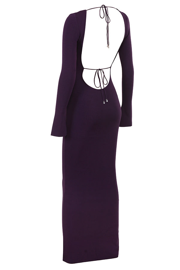 Stilla | Grape Ribstrikket Maxi Kjole