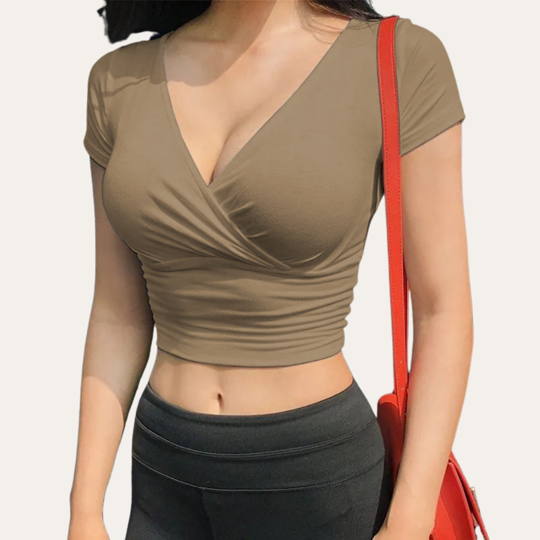Stilla | Kvinders Bomulds Wrap Crop Top