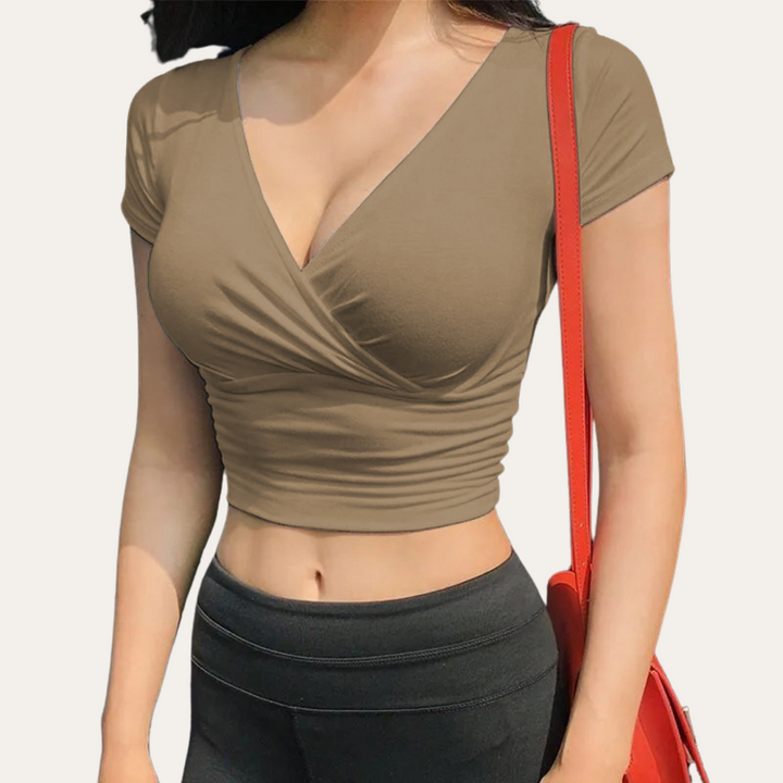Stilla | Kvinders Bomulds Wrap Crop Top