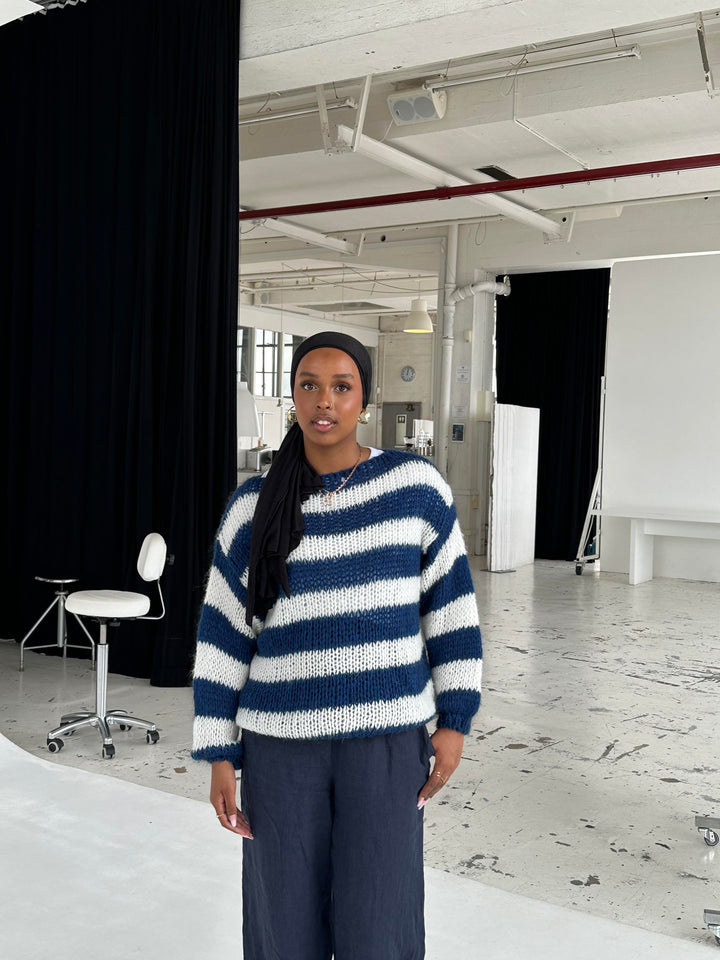 Stilla | Flettet og Stribet Oversized Damepullover