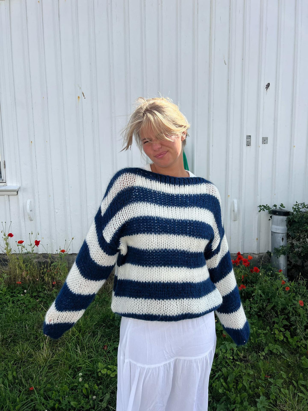 Stilla | Flettet og Stribet Oversized Damepullover