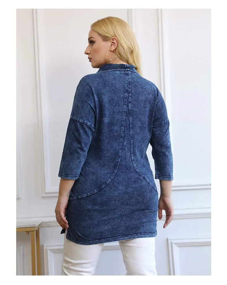 Stilla | Strikkedenimjakke Curve Plus Size