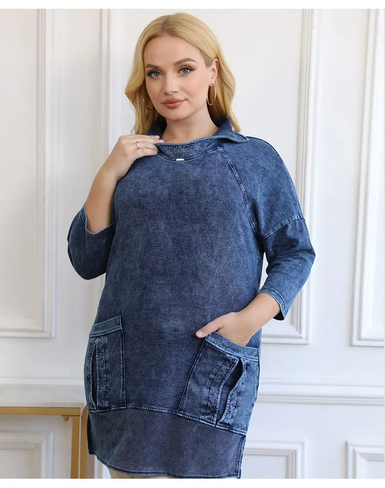 Stilla | Strikkedenimjakke Curve Plus Size