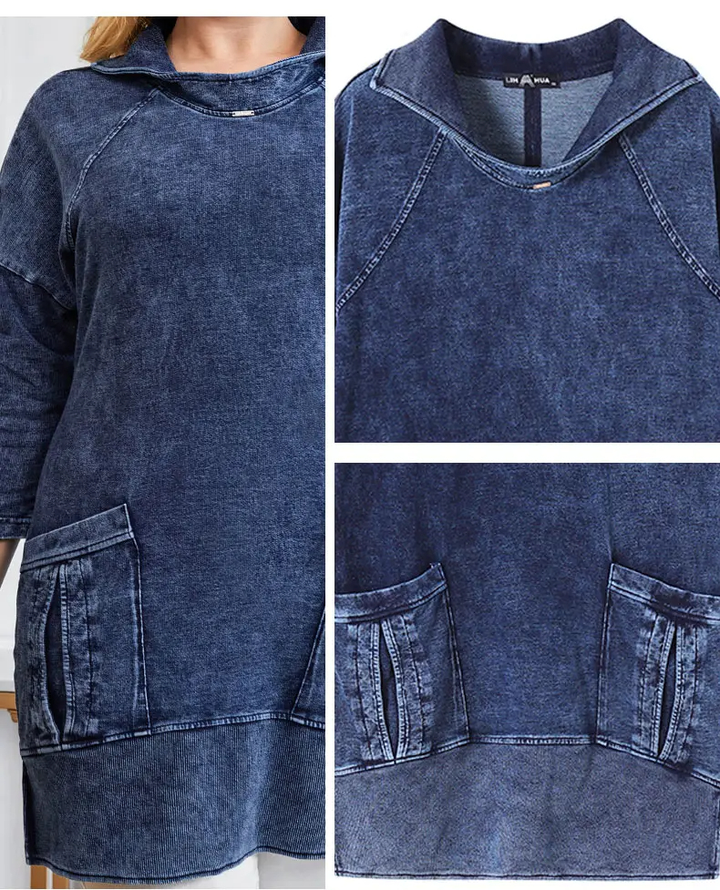 Stilla | Strikkedenimjakke Curve Plus Size