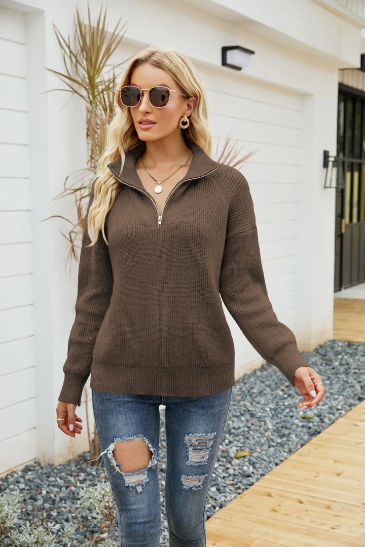 Stilla | Strik-Half-Zip-Trøje
