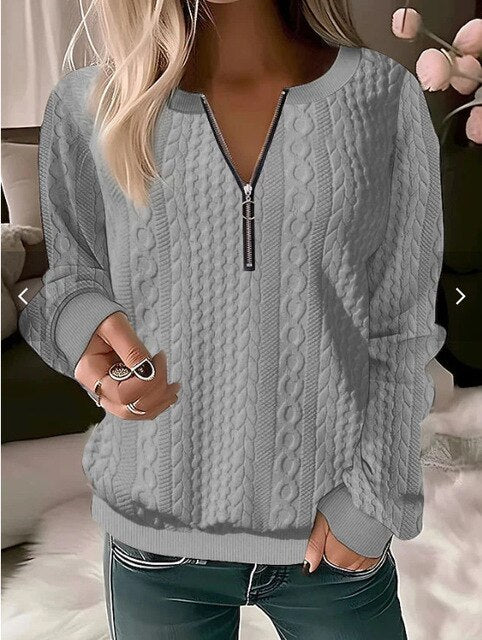 Stilla | Strikpullover med rund halsudskæring og jacquard-mønster