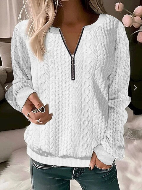 Stilla | Strikpullover med rund halsudskæring og jacquard-mønster