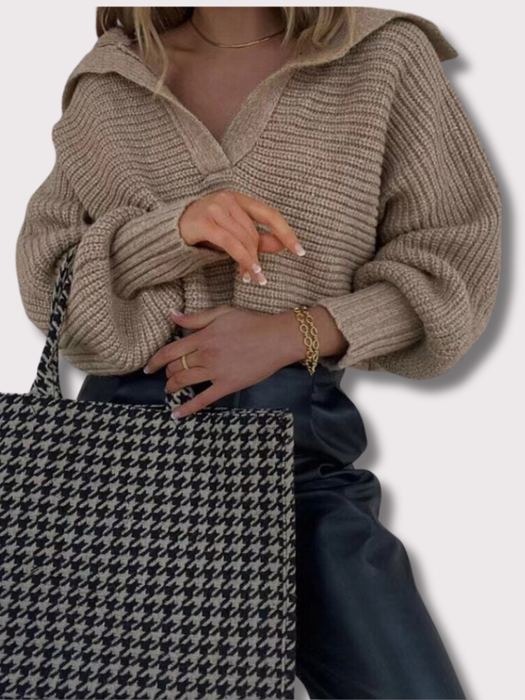 Stilla | Strik V-Udskæring Sweater