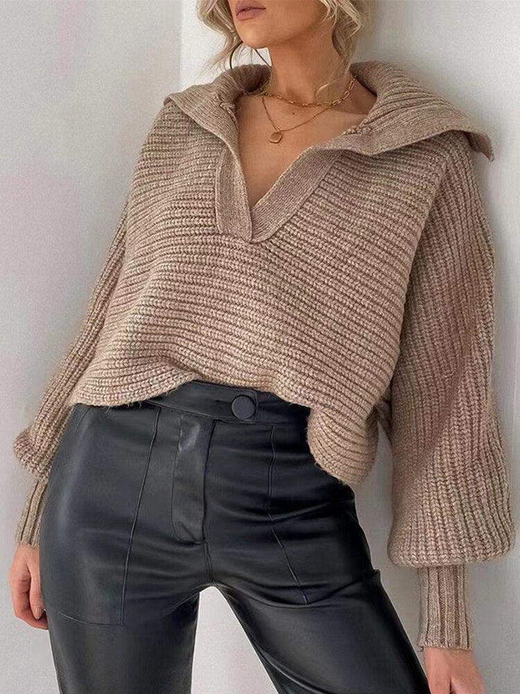 Stilla | Strik V-Udskæring Sweater
