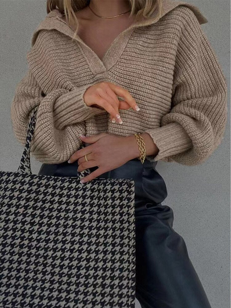 Stilla | Strik V-Udskæring Sweater