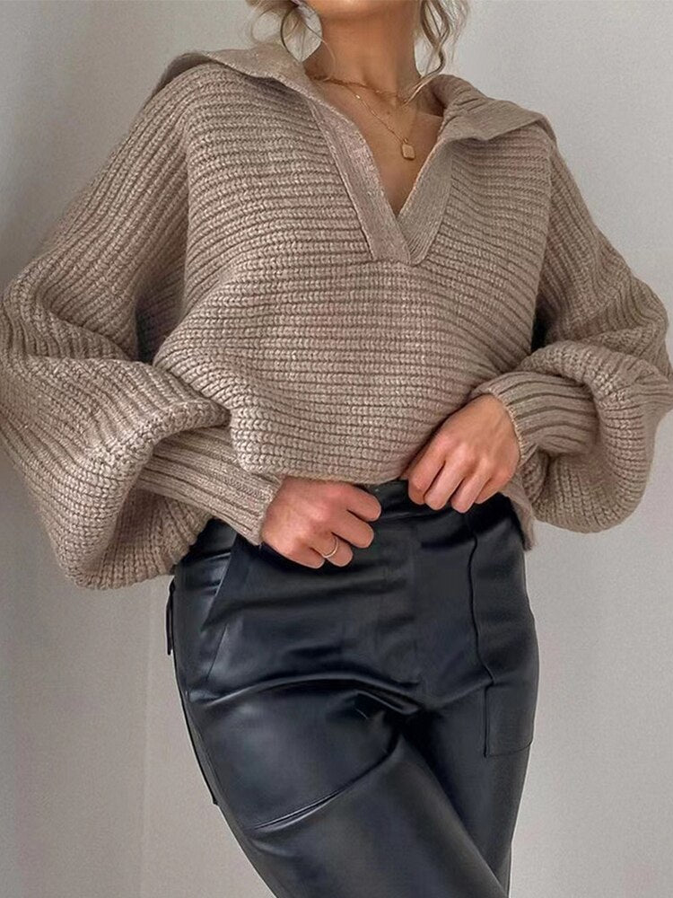 Stilla | Strik V-Udskæring Sweater