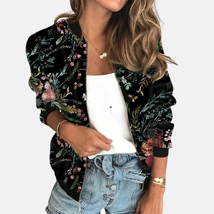 Stilla | Dame Retro Bomberjakke med Print