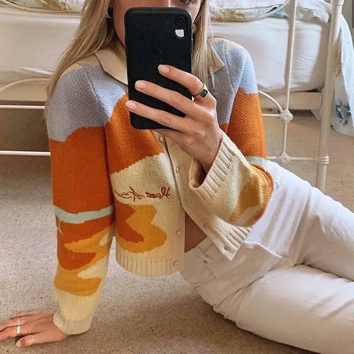 Stilla | Crop Strikjakke Pullover til Damer