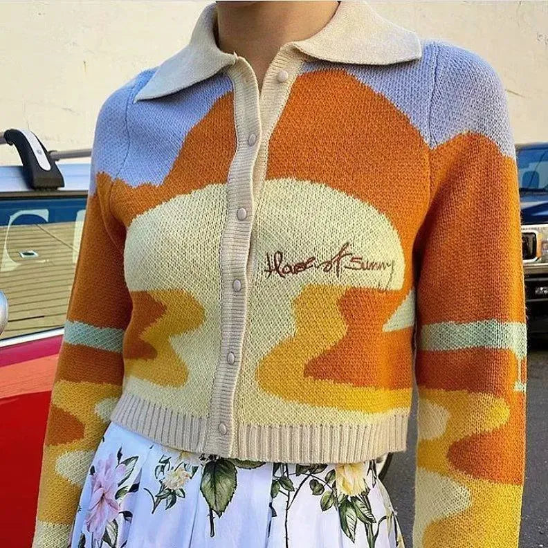 Stilla | Crop Strikjakke Pullover til Damer