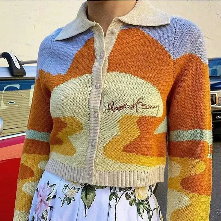Stilla | Crop Strikjakke Pullover til Damer