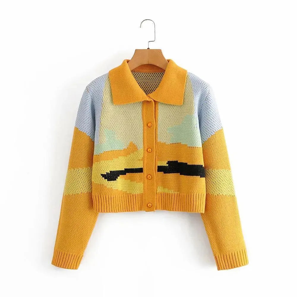 Stilla | Crop Strikjakke Pullover til Damer
