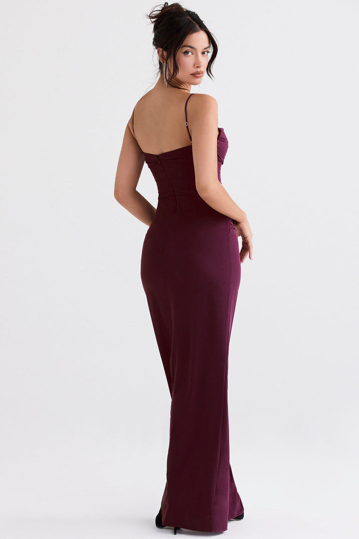 Stilla | Merlot Korset Maxi Kjole