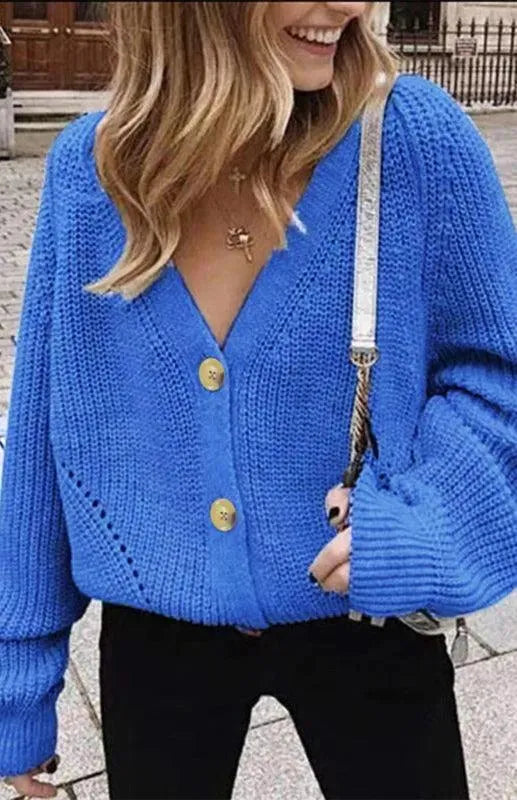 Stilla | Knap Kvinder Strikjakke Pullover