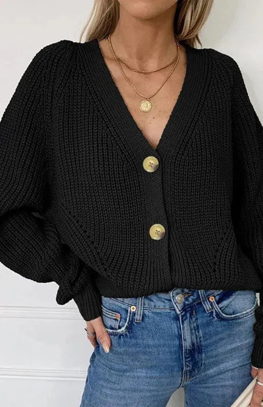 Stilla | Knap Kvinder Strikjakke Pullover