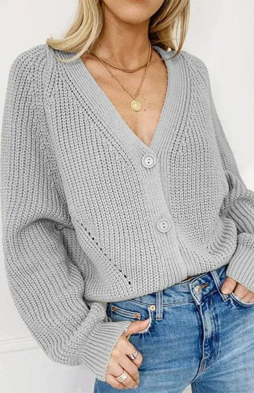 Stilla | Knap Kvinder Strikjakke Pullover